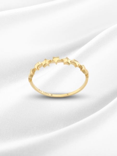 14 Ayar Altın Yıldız Figürlü Minimal Yüzük