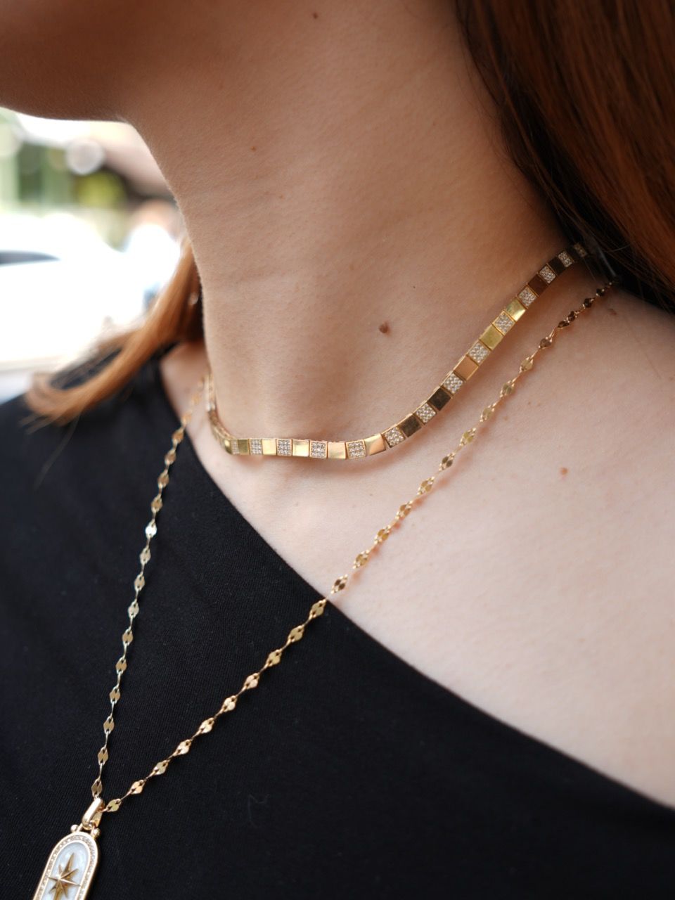 Taşlı Kare Kesim Kolye