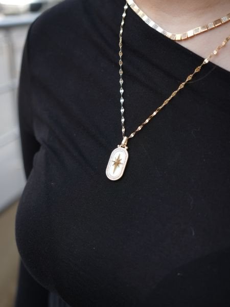 Kuzey Yıldızı Beyaz Mineli Kolye