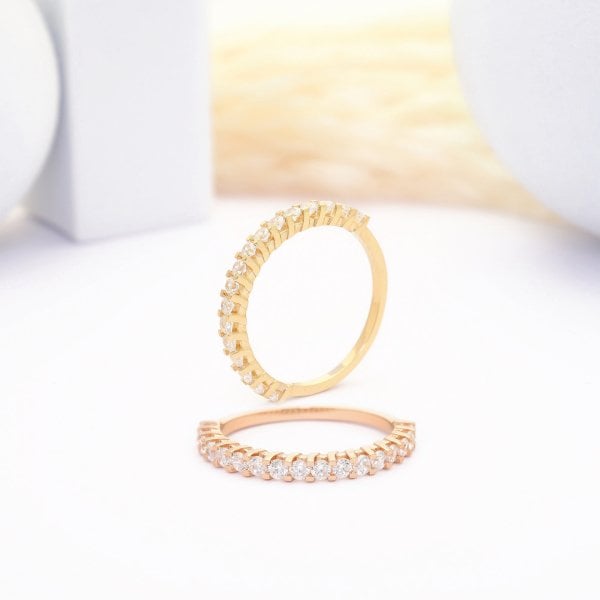 14 Ayar Altın Yarımtur Yüzük