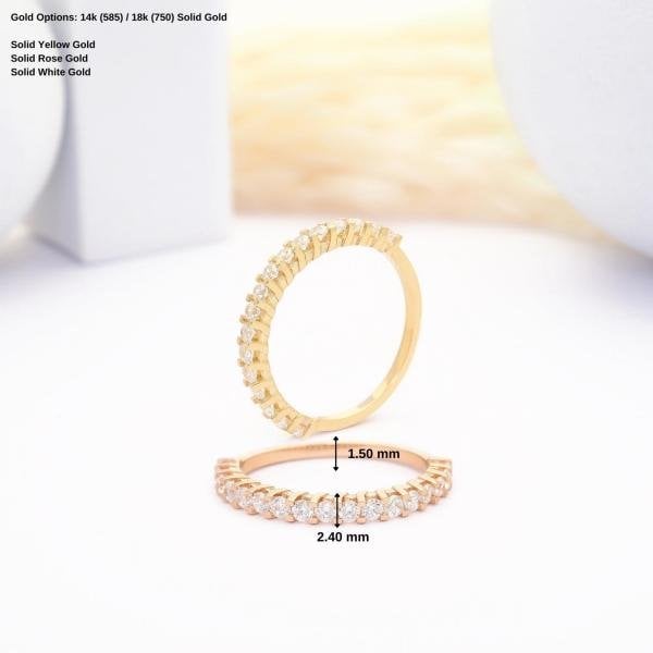 14 Ayar Altın Yarımtur Yüzük