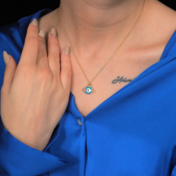 14 Ayar Altın Nazar Göz Kolye