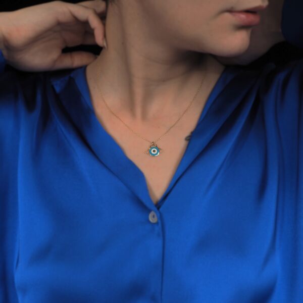 14 Ayar Altın Nazar Göz Kolye