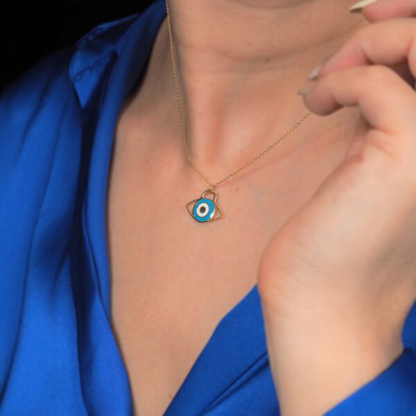 14 Ayar Altın Nazar Göz Kolye