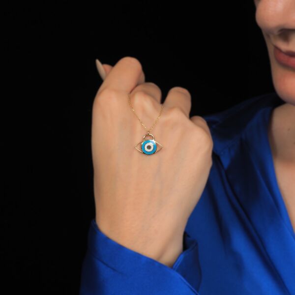 14 Ayar Altın Nazar Göz Kolye