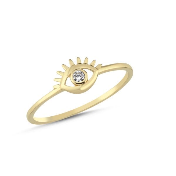 14 Ayar Altın Göz Figürlü Nazar Yüzüğü