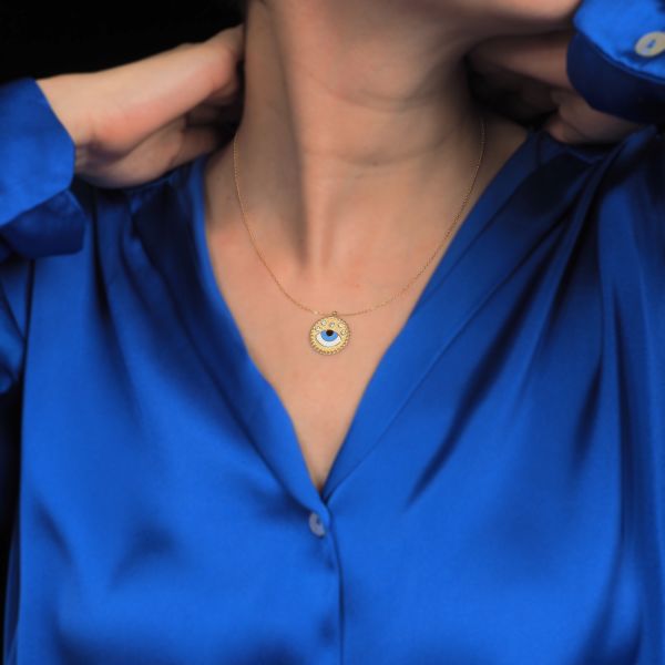 14 Ayar Altın Göz Altın Kolye