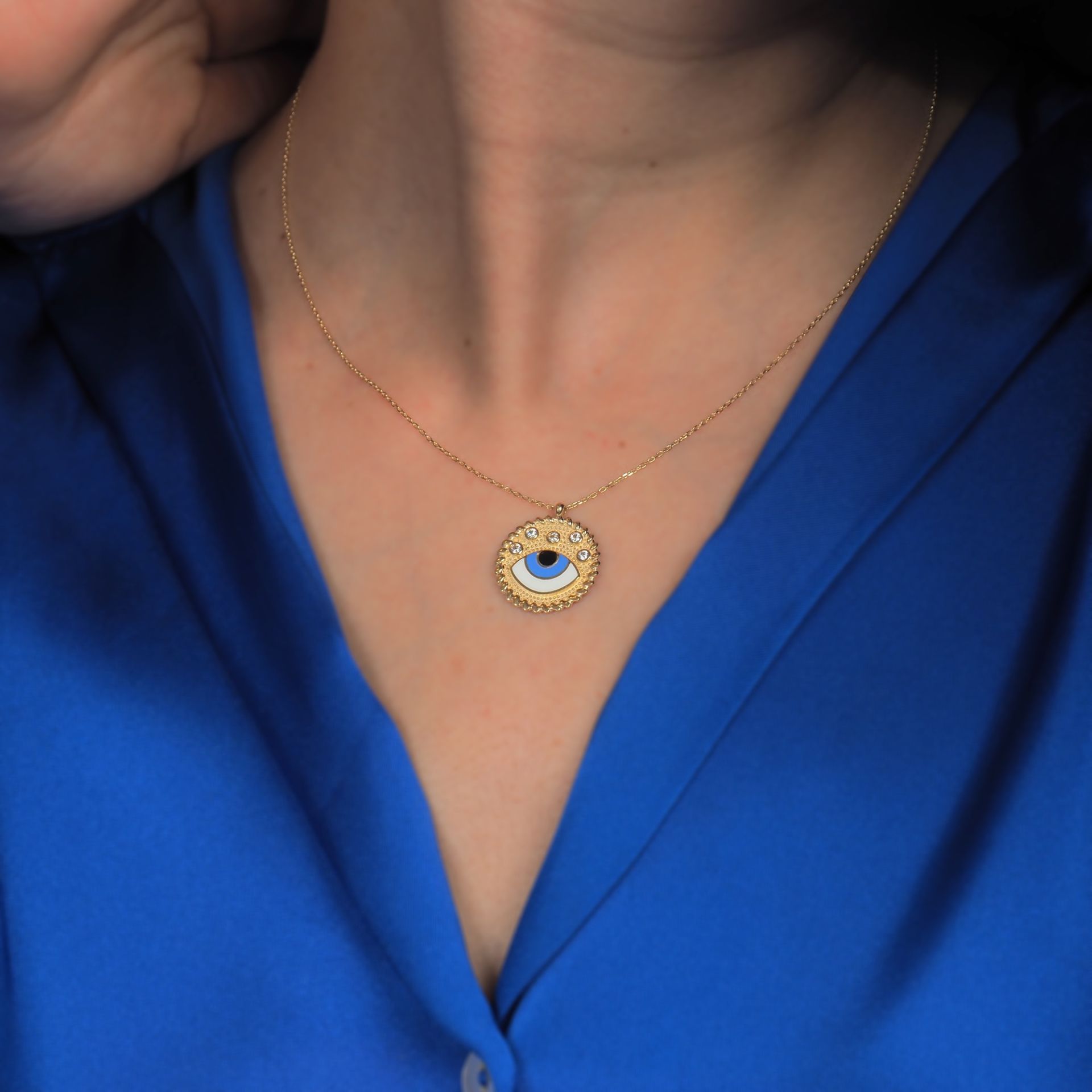 14 Ayar Altın Göz Altın Kolye