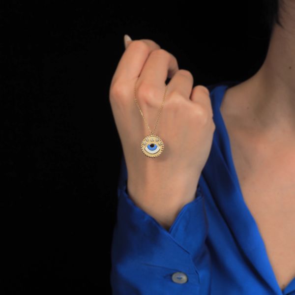 14 Ayar Altın Göz Altın Kolye