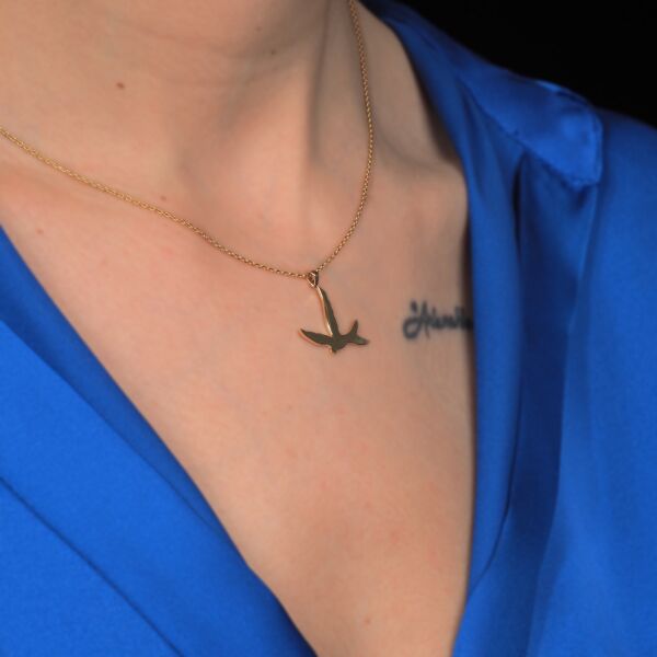 14 Ayar Altın Kuş Kolye