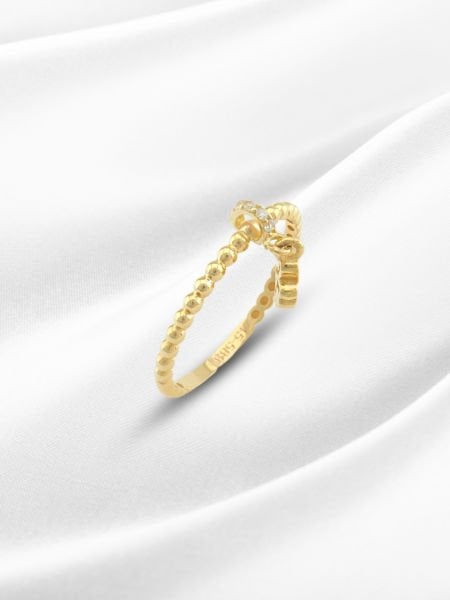 14 Ayar Altın Sallantılı Yonca Yüzük